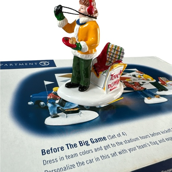 Department 56,NWT, Original Snow Village, “Bef The Big Game,4 Figurine Piece Set - Picture 6 of 6